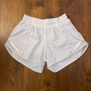 White lululemon Hotty hots shorts for $45